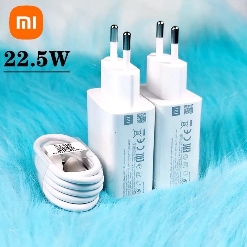 

Xiaomi EU charger 22.5W Fast charge power adapter For Redmi 8 9 10 redmi note 7 8 9 9s xiaomi 6 8 9 9s poco M3