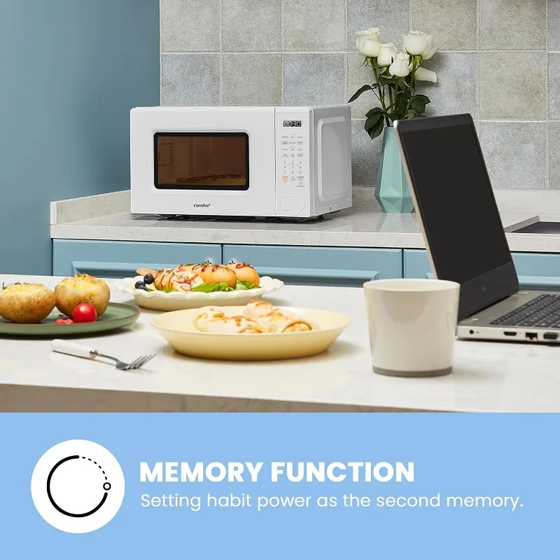 Retro microwave oven, 11 power levels, fast multi-stage cooking, turntable reset function kitchen timer, fast cooking 5