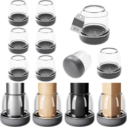 Gray Silicone Chair Leg Floor Protectors - Set of 24 - Noise Reduction & Scratch Prevention (S(14 - 19mm))