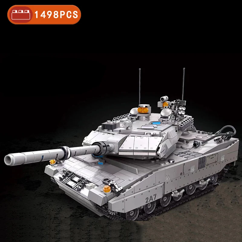 

Military Tanks Challenger Leopard 2A7+ Main Battle Tank Soldier Police Building Blocks WW2 Bricks Army Kids Children Toys Gifts