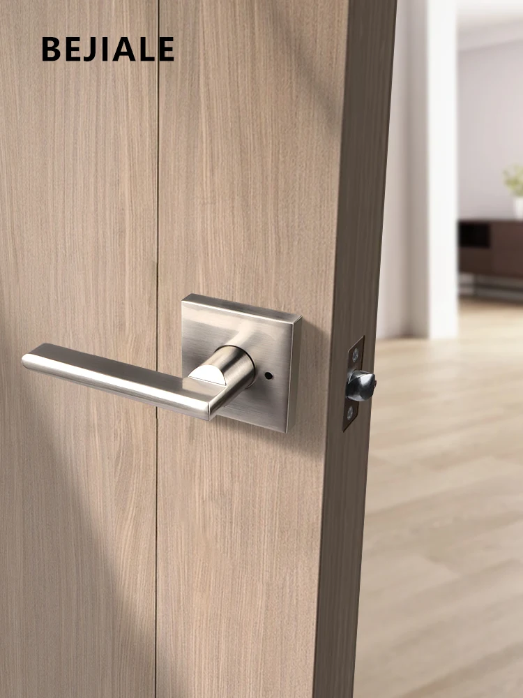 Fechadura da Porta do Banheiro Interior Botão Escondido Quadrado do Agregado Familiar Canal do Quarto da Liga do Zinco Punho Dourado Keyless