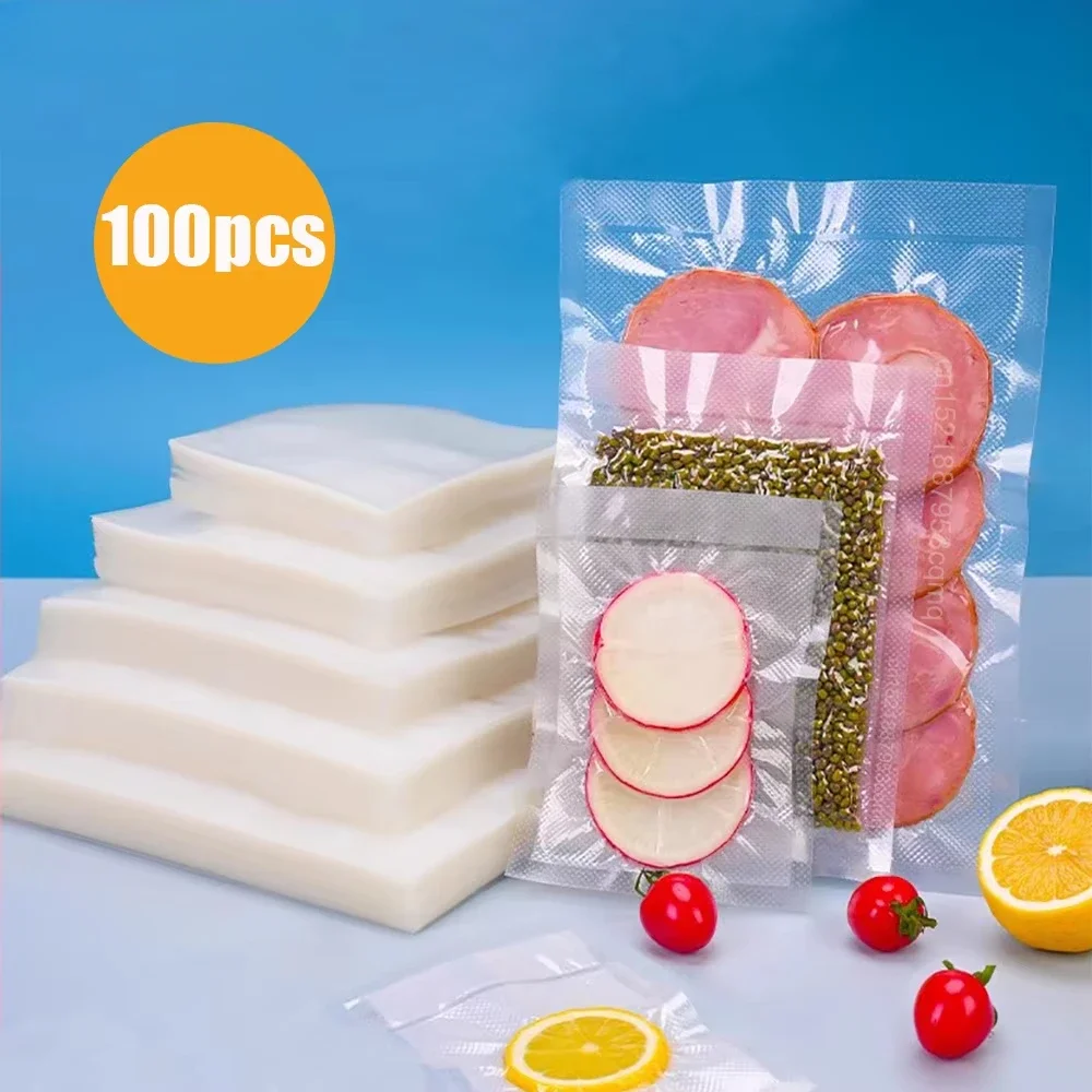 Vacuum Packaging Bags for Food 100pcs Food Storage Vacuum Bags for Sealer Machine Fresh Long Keeping Empty