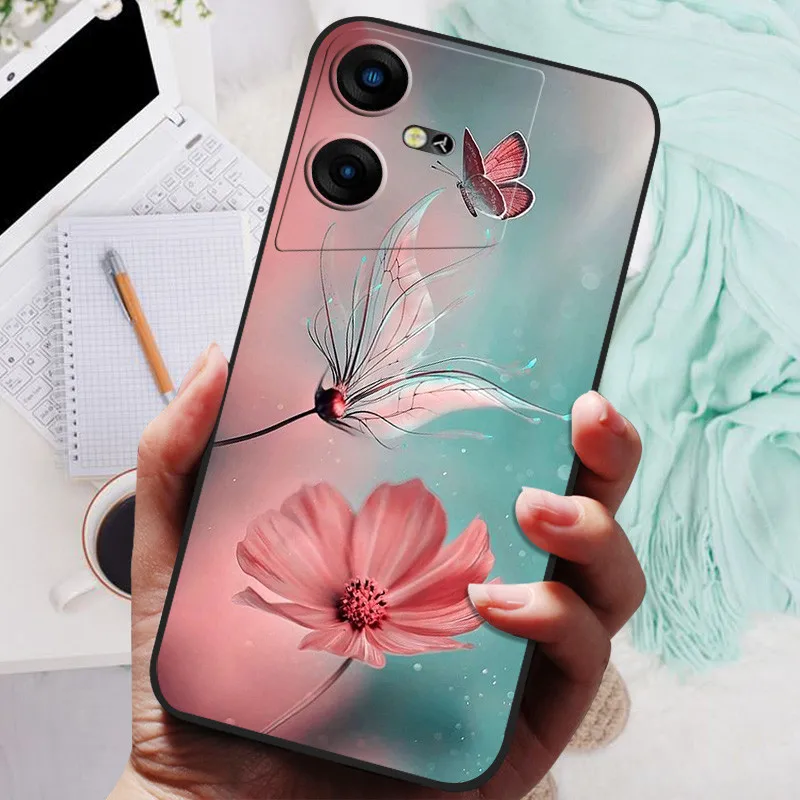 Black Silicone Soft Back Bumper Case for Tecno Pova Neo Series