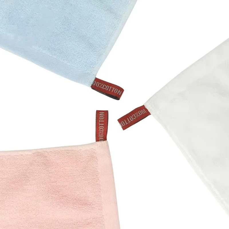 10pcs/lot 20x20cm 20g Small Square Towels Baby Children Towel Wash Face Towel for Kindergarten Kids Customer Logo 3 Colors 4