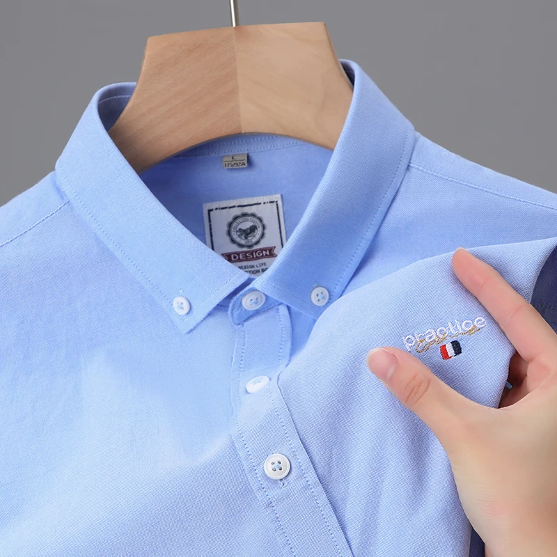 

Designer Luxury Quality Men's Shirt 2024 Summer New 100%Cotton Embroid Exquisite Short Sleeve Korean Business Casual Men's Wear
