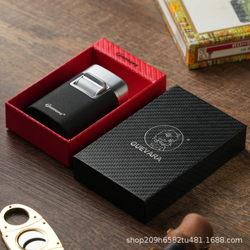 Luxury Cigar Lighter Metal Frosted Cigar Lighter Windproof Jet Flame Turbo Butane Gas Holder Smoking Accessories