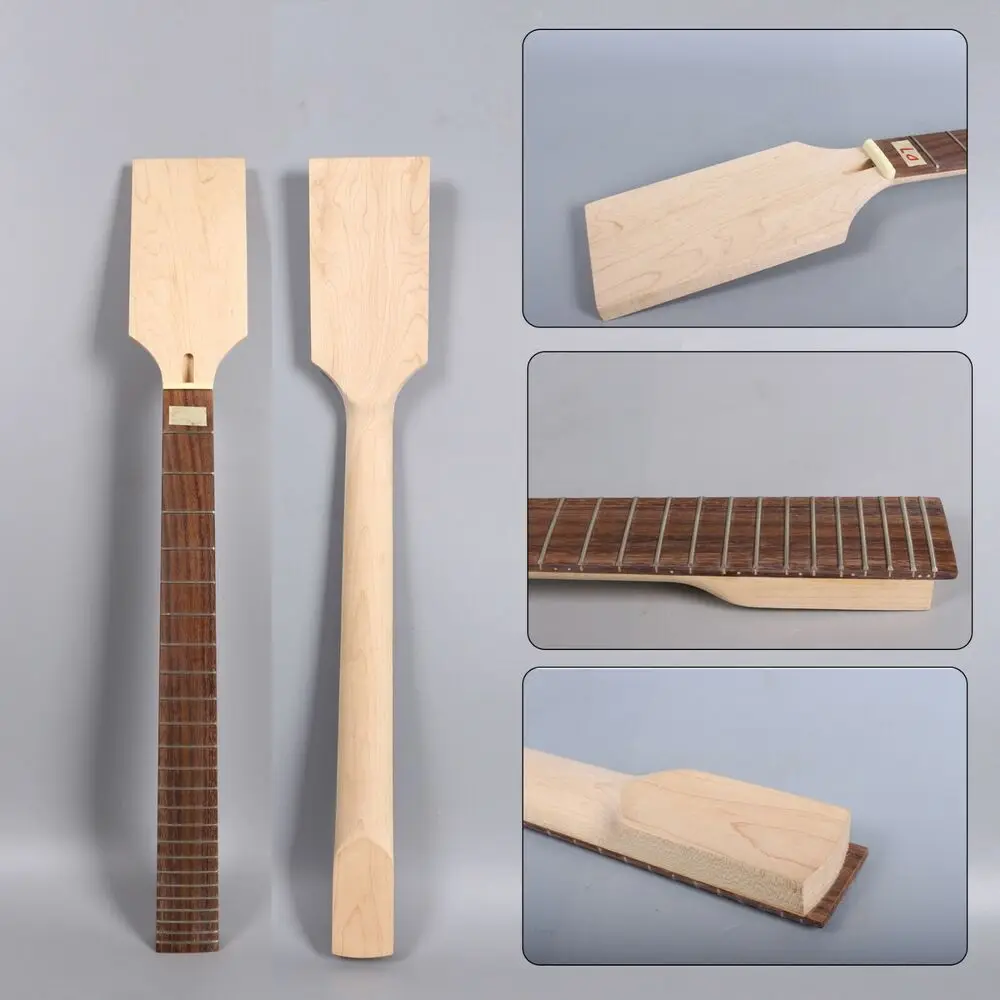 

Yinfente Guitar Neck 24Fret 30inch Maple Rosewood Fretboard Paddle Head Long Scale Necks