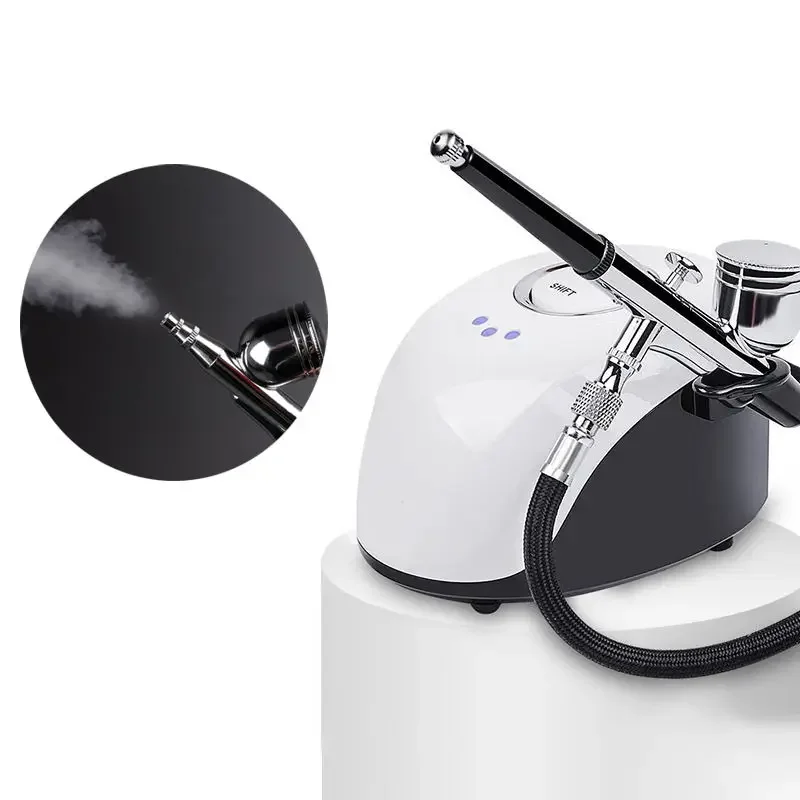 Water Injection Oxygen Machine Facial Steam Oxygen Injector Polite Compressor Set Paint Airbrush Nail Art Tattoo Nano Sprayer 2