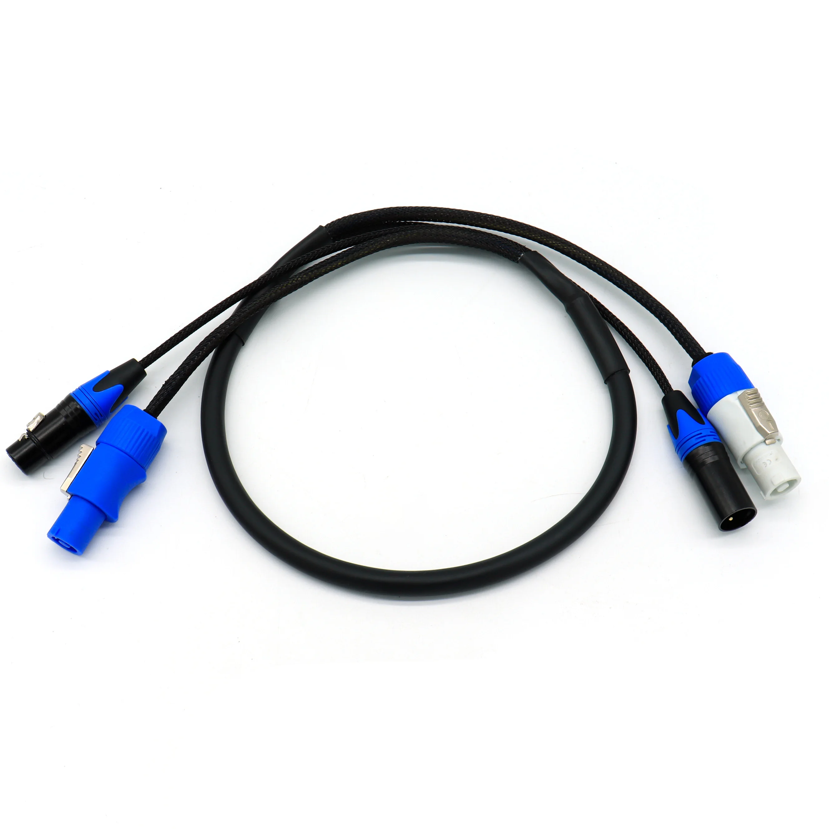 3 pin xlr to blue powercon hybrid combi combo cable powercon to 3pin 5pin dmx power cord extension cord for stage lighting