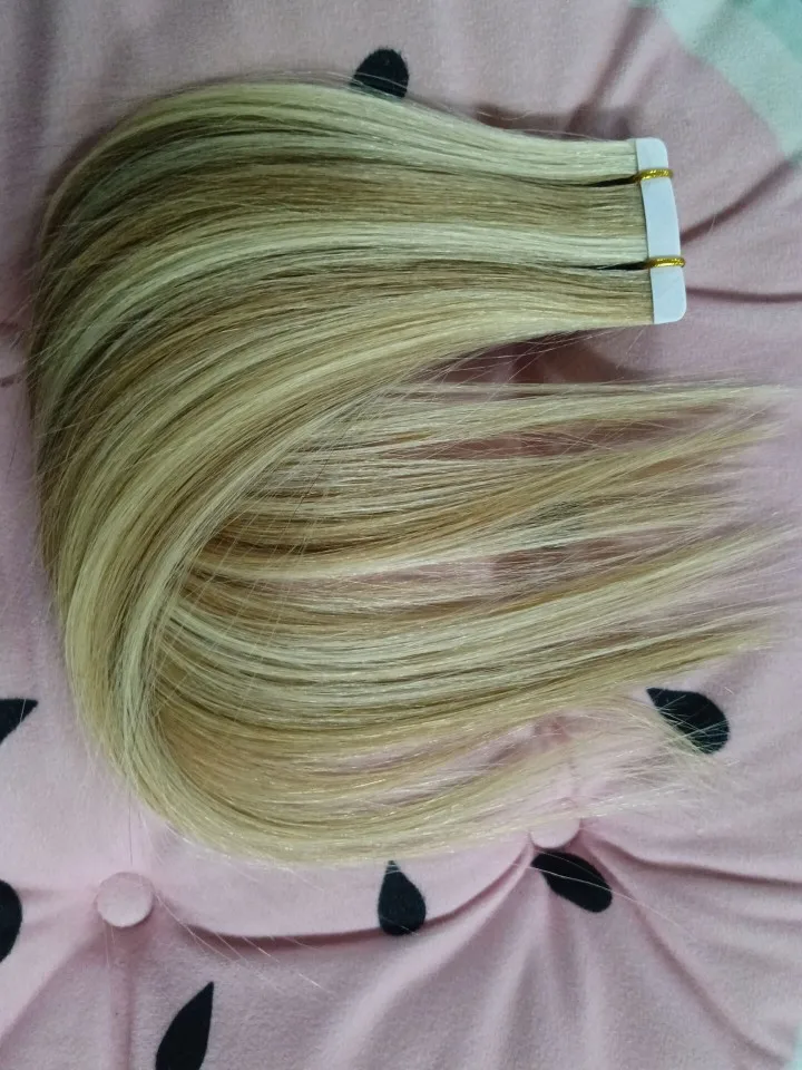 22"/56cm Tejp In Human Hair Extensions 20st European Remy Straight Adhensive Extension photo review