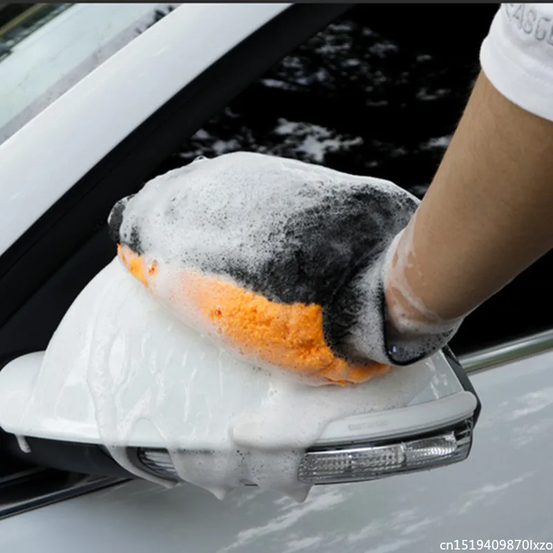 Waterproof Car Wash Microfiber Chenille Gloves Thick Car Cleaning Mitt Wax Detailing Brush Auto Care Double-faced Glove
