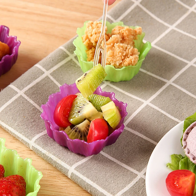 1pc Bento Divider Cup Easy Clean Reusable Cake Mold Dessert Sushi Separate Storage Food Lunch Box Liner Accessories