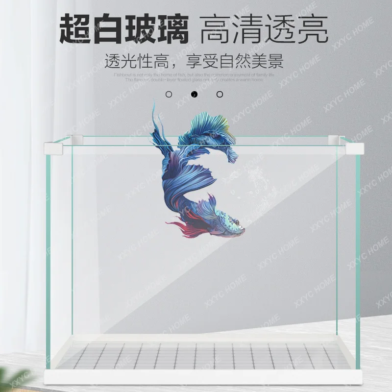 Super White Glass Fish Tank Living Room Small Ecological Aquarium Aquarium Lazy