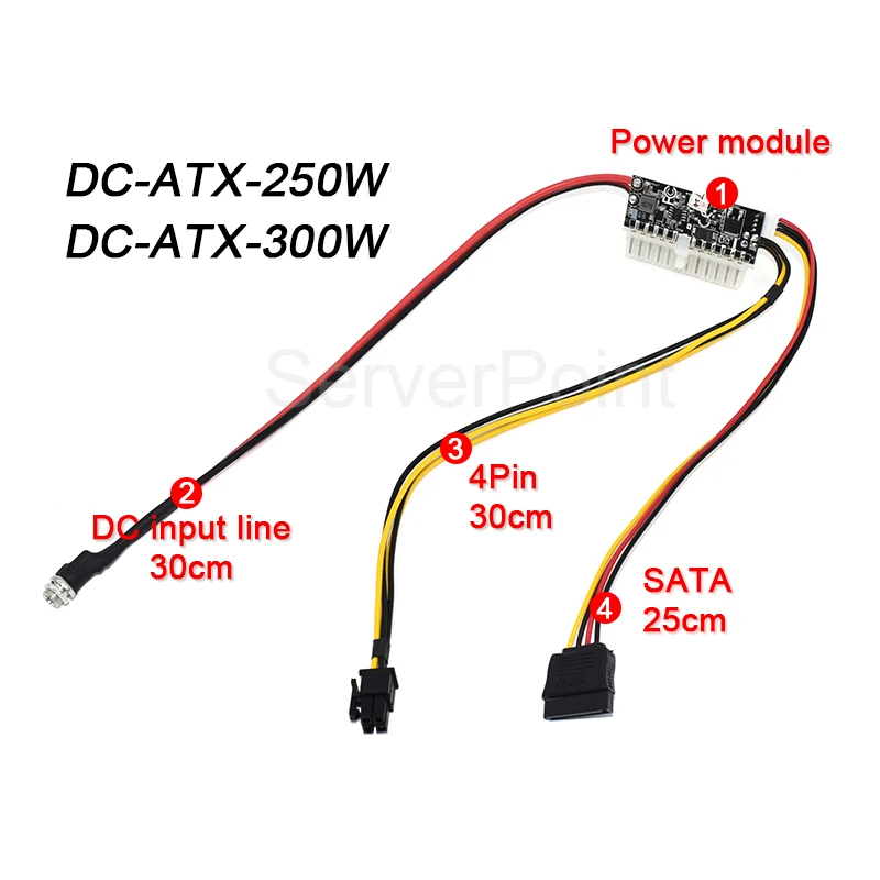 

DC-ATX-250W DC-ATX-300W Power Supply Module Switch ATX 24Pin mini ITX PSU pico DC input 6Pin 12V high power pico