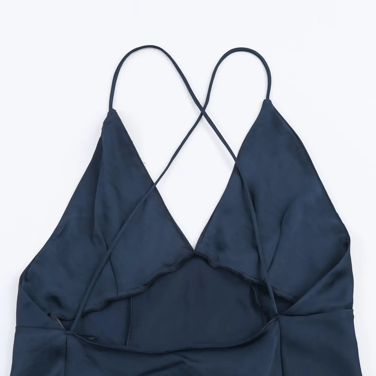 Women Summer New Satin Elegant Long Dress Female Fashion Sexy Backless Sling V-Neck Dress Lady French Chic Evening Party Dress