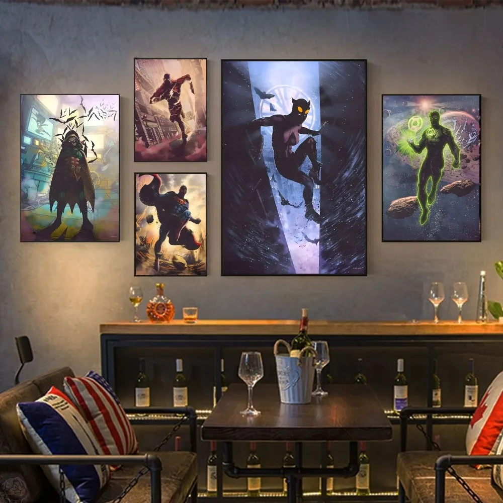 Graffiti Dc Justice League Superman Batman Poster Wall Art Home Decor Room Decor Pittura Digitale Soggiorno Ristorante