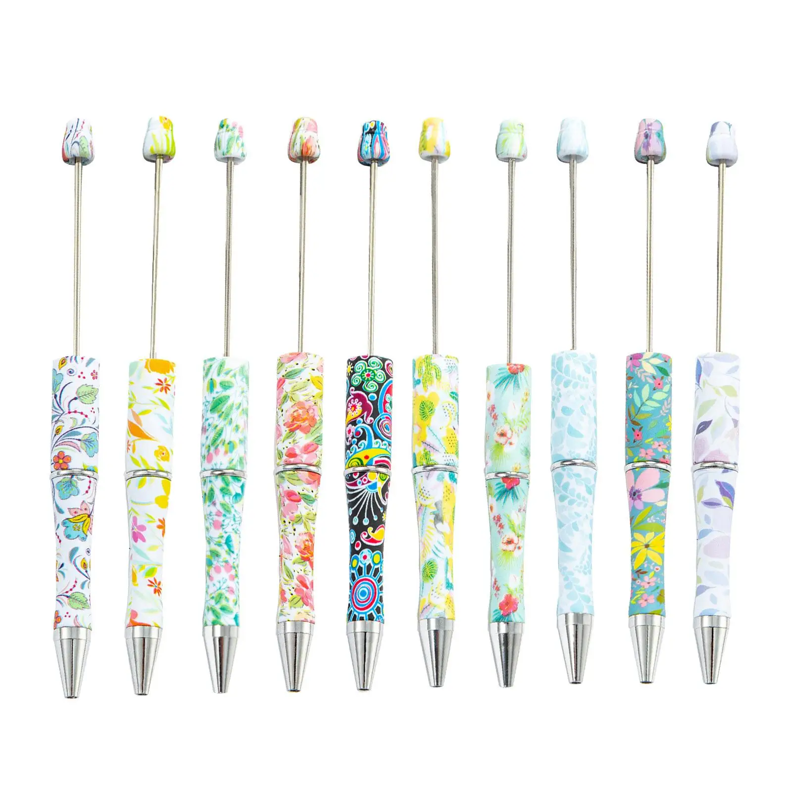 10 Pieces Beadable Pens Bead Pen Beaded Pen Beaded Ballpoint Pens for Drawing