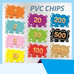 40PCS Poker Chips Scorecard Set Plastic Poker Entertain Coins Waterproof Texas Hold'em Chips for Casino and Entertainment Venues