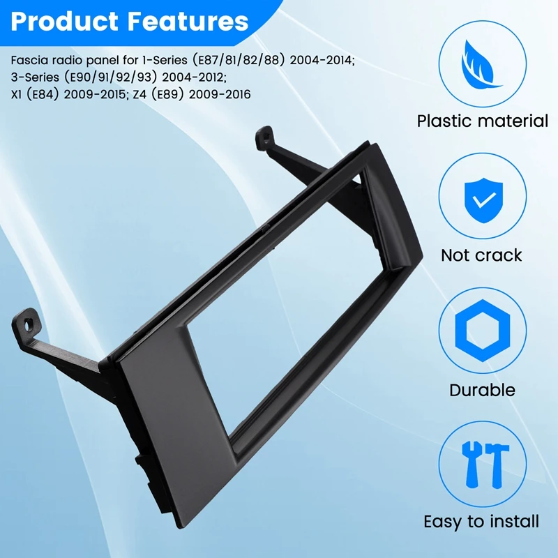 Fascia Marco Radio Estéreo Universal Para Coche De 1 DIN De 9/10