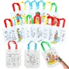 5pcs Graffiti Bag Non-woven Fabric Children Handmade Puzzle DIY Toys Environment Protection Painting Handbag Kids Gift TMZ 1