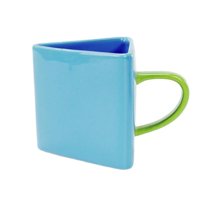 

Full Glazed Couple Mugs,Unqique Shape Triangle Mug Cup Ceramic Coffee