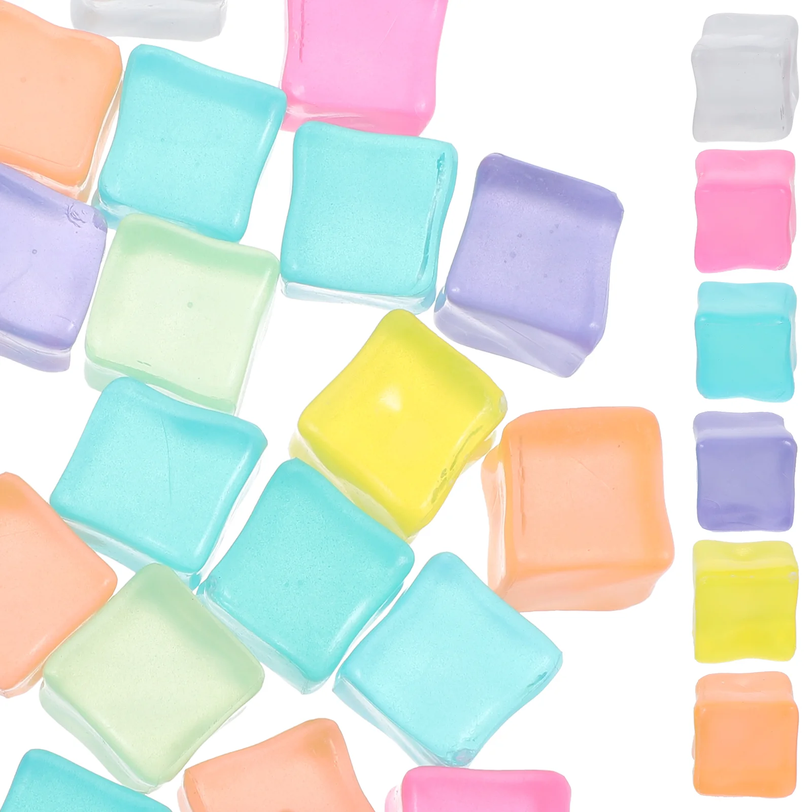 

Reusable Ice Cubes Washable Non-Melting Acrylic Ice Cubes For Drinks Beverage Glow In The Dark Washable Colored Ice Cubes