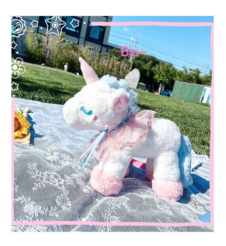 Süßes Mädchen Plüschtasche neues Einhorn Cartoon Umhängetasche Umhängetasche Lolita Student Handytasche für Frauen Handtasche 01-SB-djsmrb – Detail 10