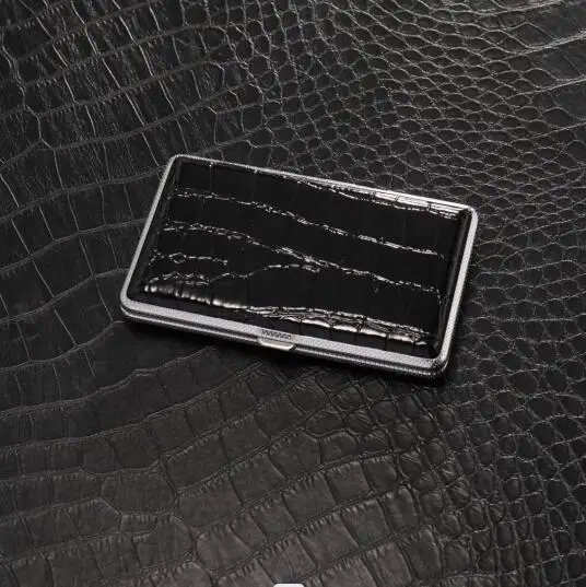 Gift for Men's Protable Leather Cigarette Box Cigar Case Metal Leather Smoking Accessories Cigarette Lady Storage Cover Hold 5
