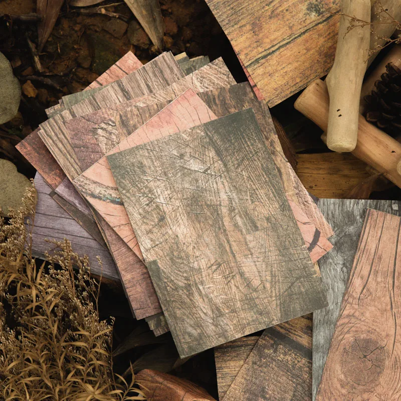 

6PCS/LOT Wood grain workshop series retro creative decoration DIY paper memo pad