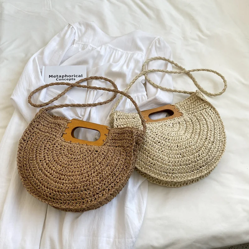 

Summer Straw Bag Large Capacity Handbag for Women Fashion Ladies Shoulder Bag Weaving Crossbody Bag Bolsa