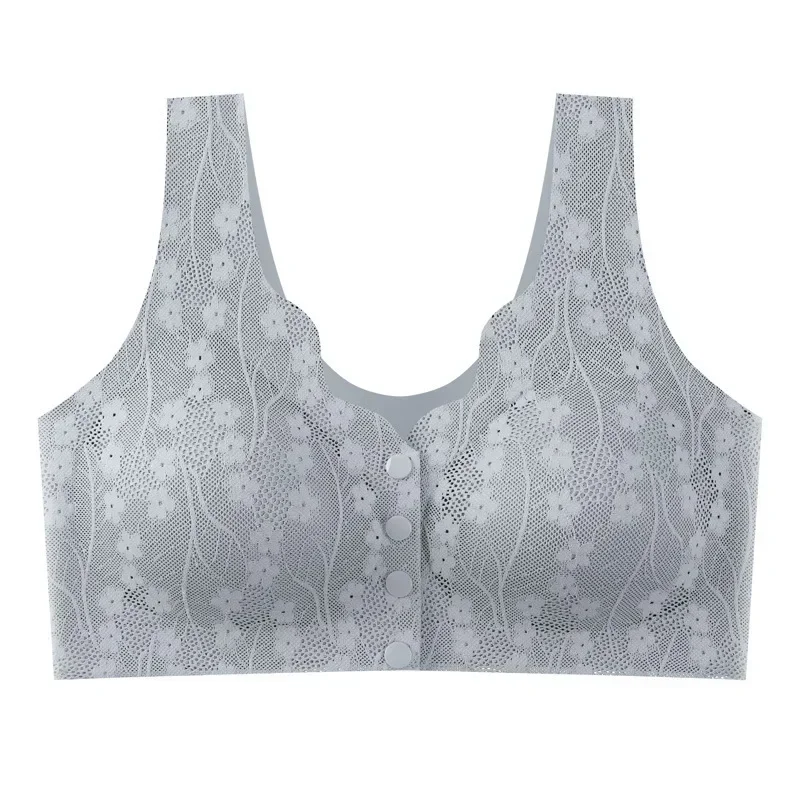 New Sexy Lace Without Steel Ring Front Buckle Thin and Seamless Pregnant Women Gather for Breastfeeding Bra Mom's Underwear 3