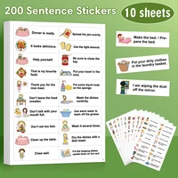 Kids Decorative Stickers Family Daily Routines Sentences Montessori  Learning Toys Rewards Labels Toddlers Teaching Stickers 1