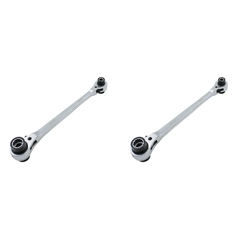 

2X Socket Wrench,Eight in One Multifunction 72 Teeth Ratchet Wrench 12 Teeth Sleeve Spanner Double-Headed Car Repair Tools