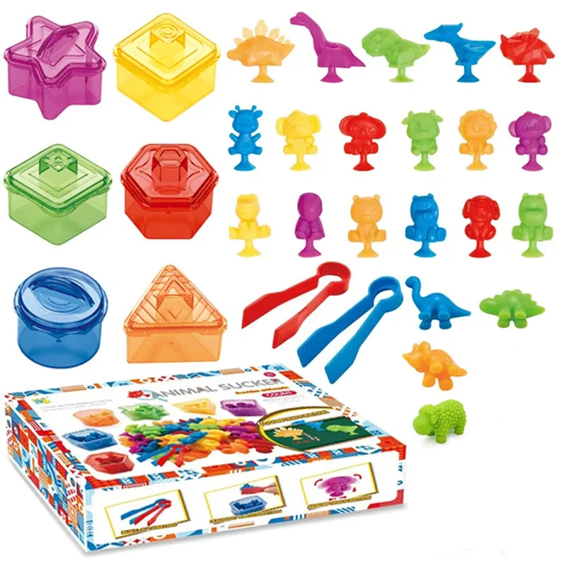 

Montessori Counting Mathematical Toys Animal Sucker Shape Color Sorting Games Kindergarten Teaching Aids Children Learning Toys