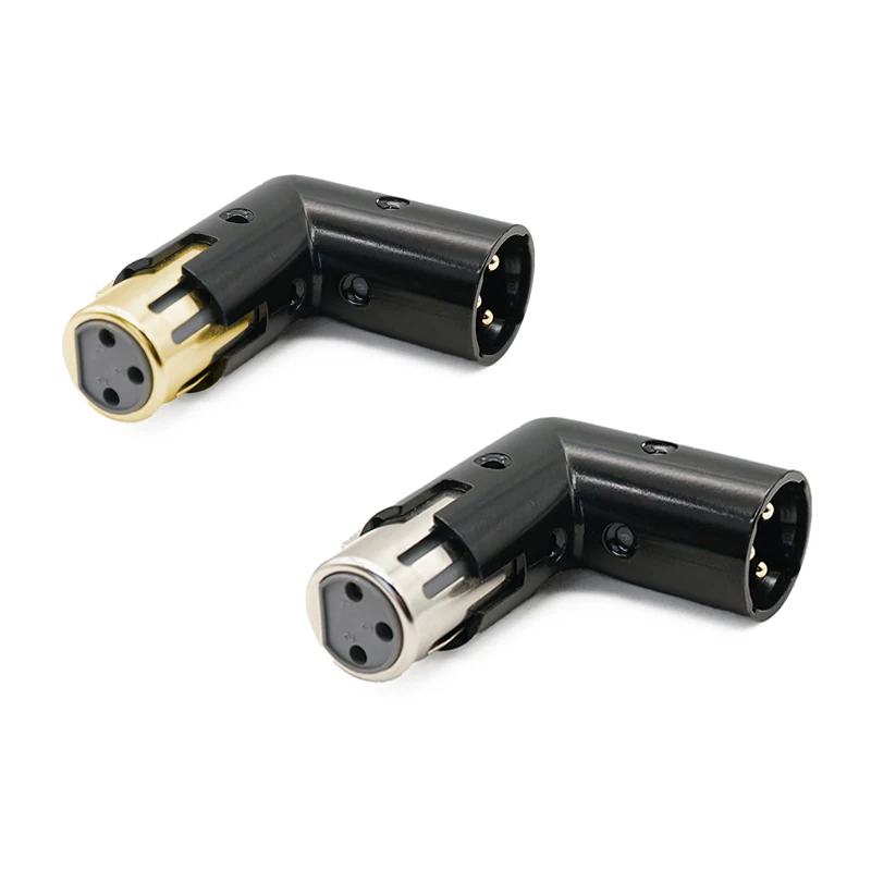 Adaptador Xlr Ângulo com Posição Ajustável Dupla Macho para Fêmea 3pin 4