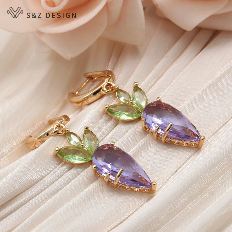 S&Z DESIGN New Fashion Lovely Vegetable Eardrop Colored Radish Dangle Earrings For Women Jewelry Girls Daily Accessories Gift