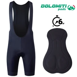 RION Premium Men's Cycling Bib Shorts with Dolomiti Padding - High Performance Bike Wear - XXL (Blue Shorts 6H)