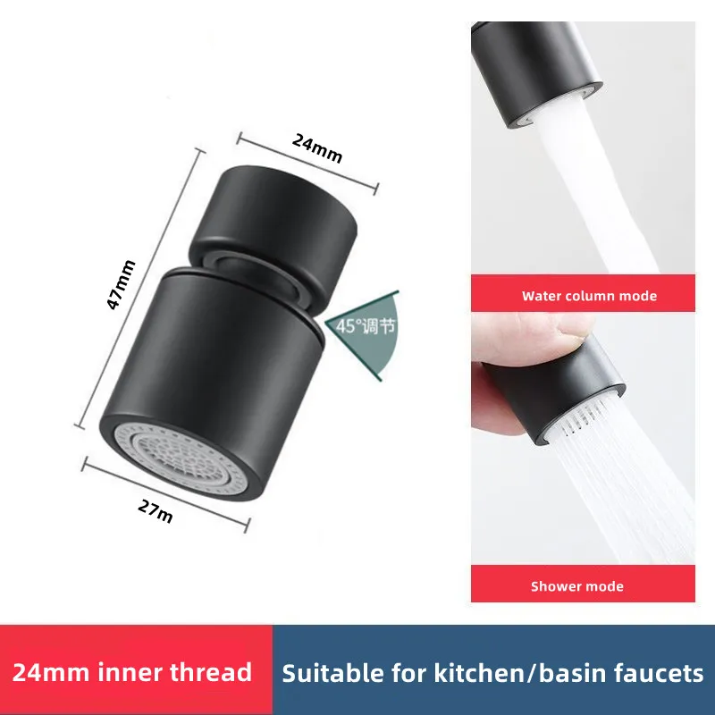 Grifo de cocina negro aireador de 360 °, 2 modos, boquilla de lavabo,  extensor a prueba de salpicaduras, grifo de fregadero, aireador  presurizado, burbujeador - AliExpress