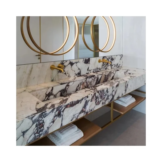 ห้องน้ํา Calacatta Viola หินอ่อนอ่างล้างจานคู่อ่างล้างหน้าผงหินอ่อน Room อ่างล้างหน้าขนาดใหญ่แขวนผนังอ่างล้างจานลอย Vanity 1 ห้องน้ํา Calacatta Viola หินอ่อนอ่างล้างจานคู่อ่างล้างหน้าผงหินอ่อน Room อ่างล้างหน้าขนาดใหญ่แขวนผนังอ่างล้างจานลอย Vanity 1