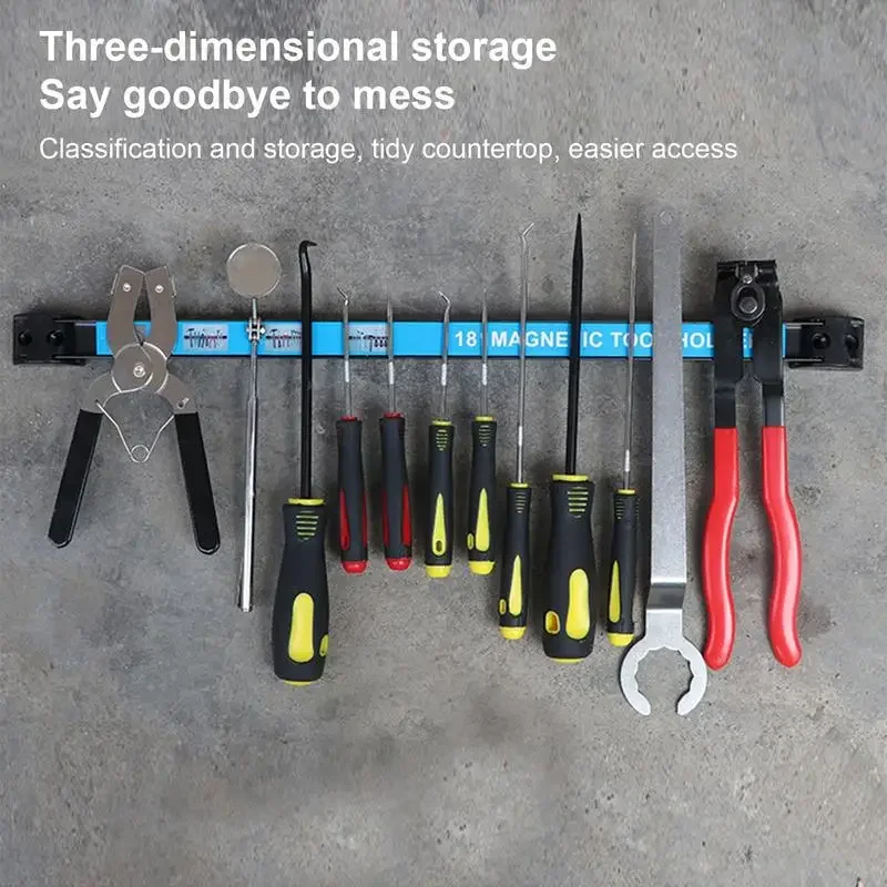 Socket Organizer Magnetic Tool Strip Heavy Duty Magnet Bar Holder Tool Organizer Large Capacity Stable Magnetic Strips