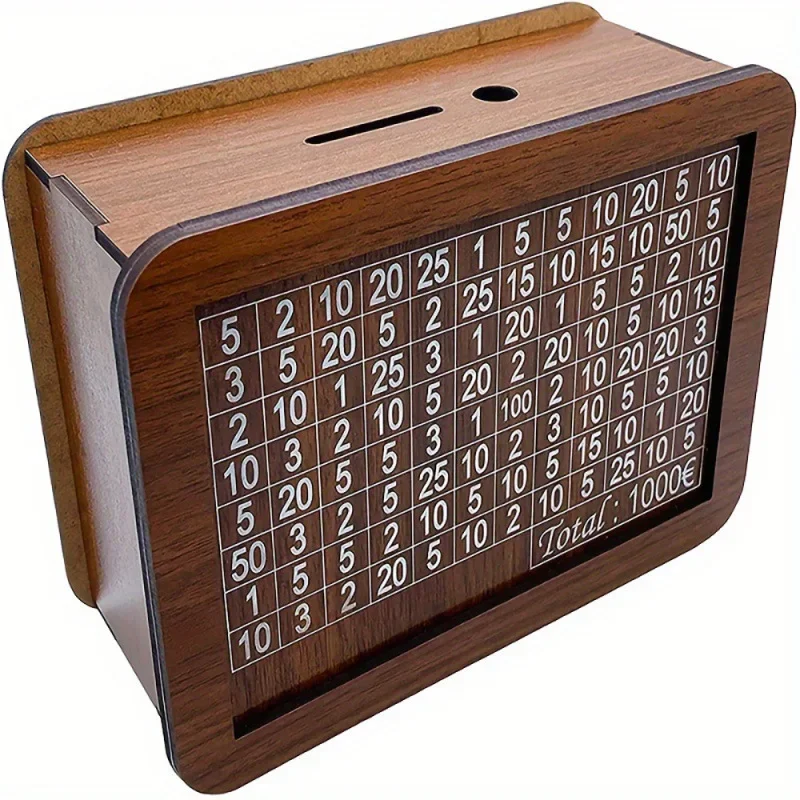 Hand Assembled Wooden Coin Box Money Saving Bank Full Set Material Kit Cross-Border Wooden Coin Box for Children Educational Toy