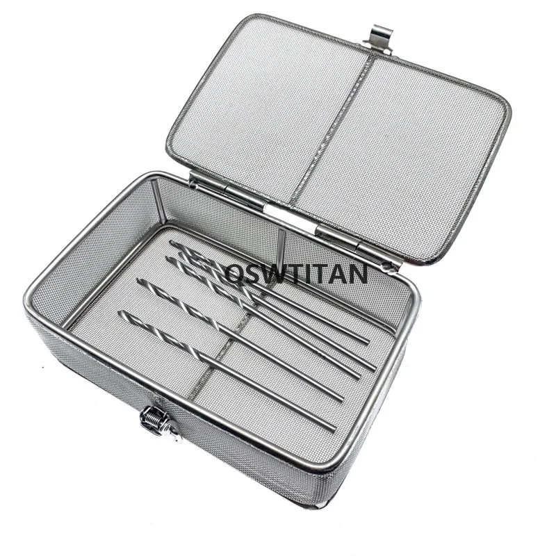 Sterilization basket sterilization baskets porous with lid disinfection net basket high temperature autoclave tray box tool stainless steel