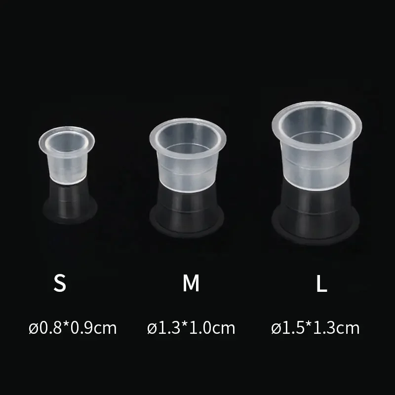 100PCS Plastic Permanent Makeup Pigment Container Clear Disposable Tattoo Ink Cups Holder For Tattoo Artist Supplies Tattoo Kit