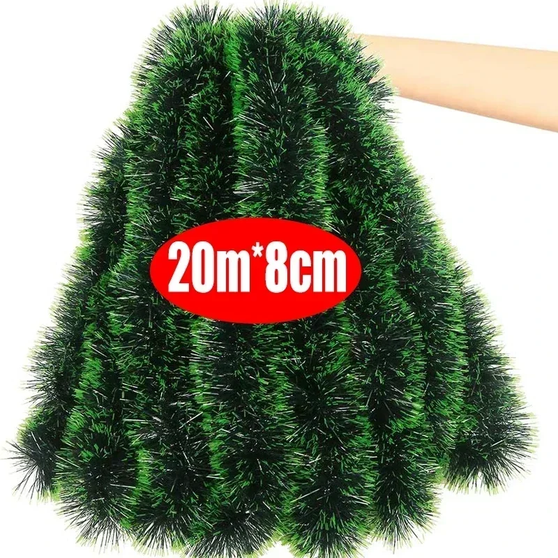 thumbnail image 1 of Venta al por mayor de cintas de oropel navideñas, guirnalda de cinta de caña verde, adorno colgante para árbol de Navidad, decoración para fiestas en el hogar, 1 of 5