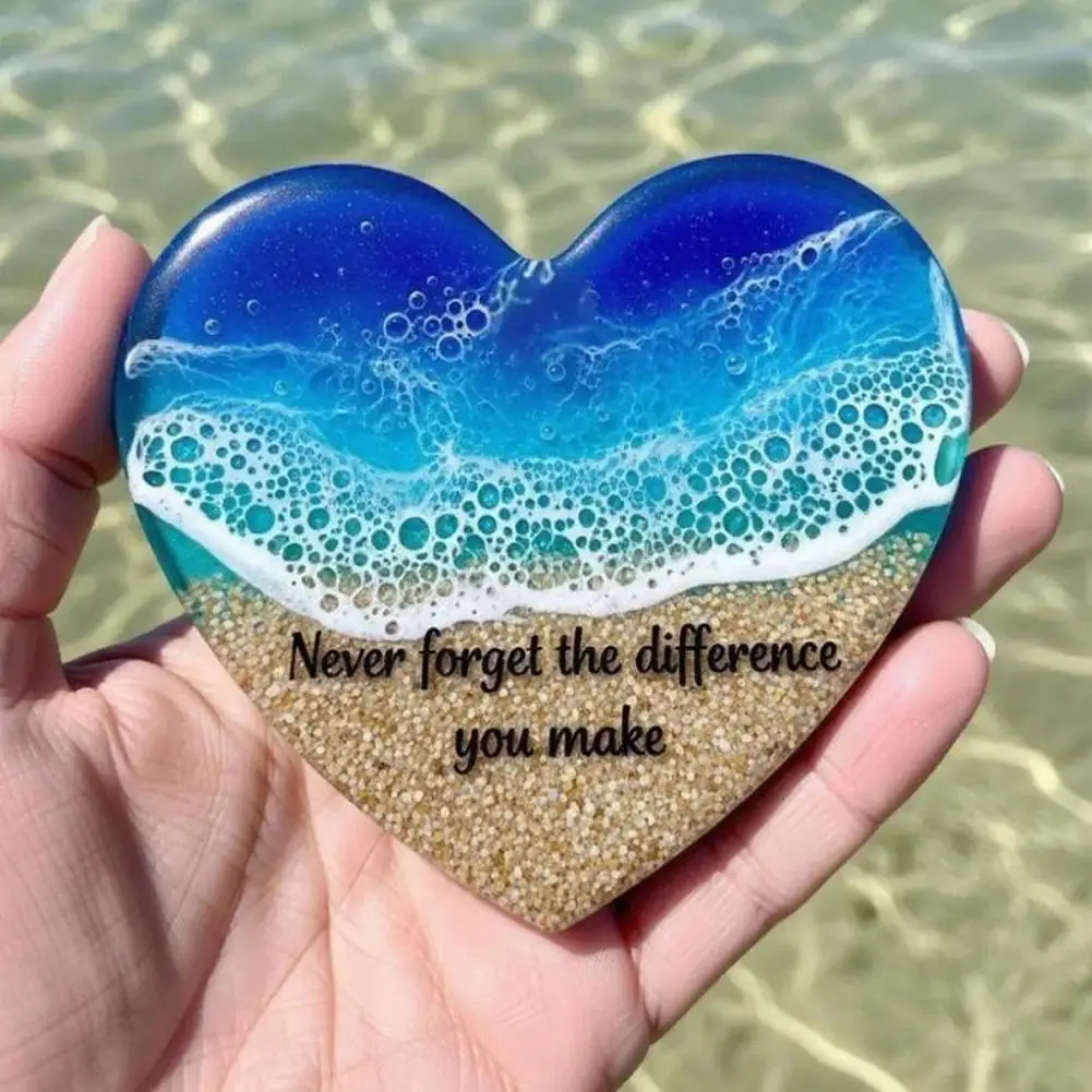 Sea Glass Crafts Pocket Heart Beach Glass Token Heart Shaped Ocean ...