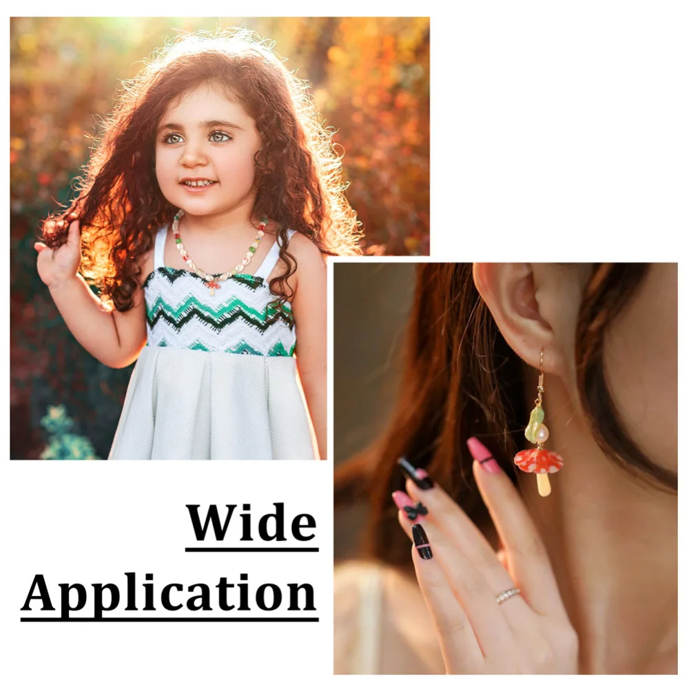 50Pcs Plastic Pendants Colorful Mushroom Charms With Acrylic & Golden Plated Brass Loops For Women Earring Diy Jewelry Making