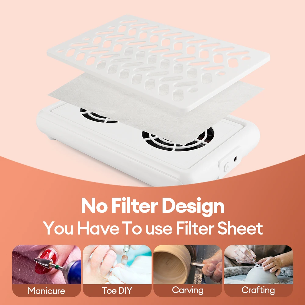 Mini Dust Manicure Nail Vacuum Cleaner Portable Nail Vacuum Cleaner Nail Art Vacuum Dust Cleaner Extractor Fan With FilterCotton
