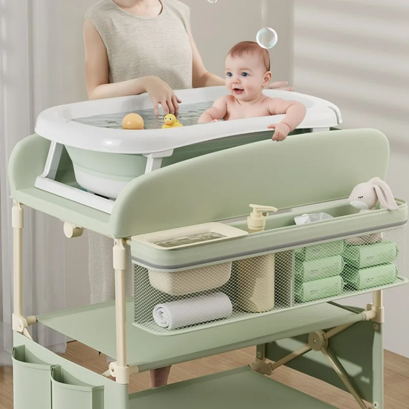 Multifunctional Folding Changing Table for Baby,Nursing Table, Baby Diaper Change Massage Bath Touch Diaper Tables, Movable Crib