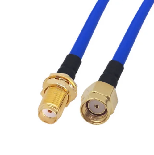 

1pc RP-SMA Male Plug to SMA Female jack RG405 086" RF Coaxial Jumper Cable Blue