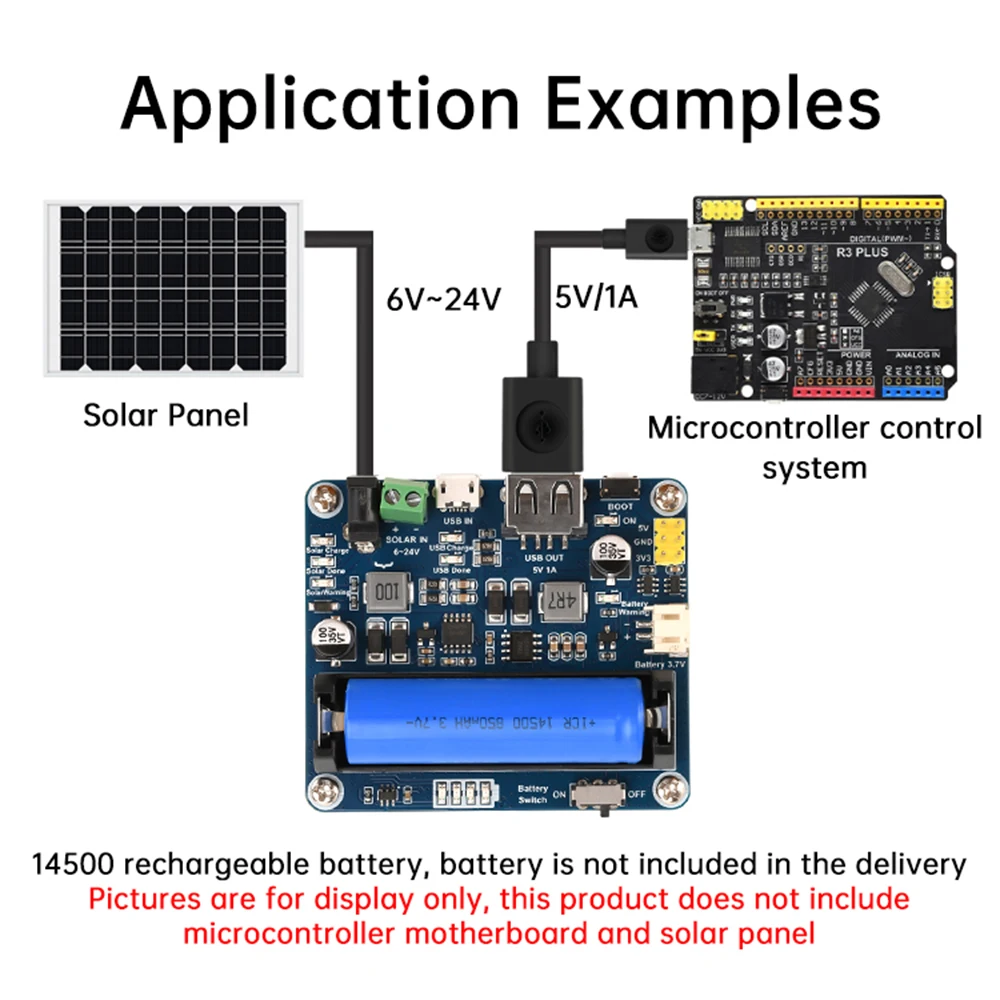 6V~24V Solar Panel Power Management Module Supports MPPT Function 850mAh Li-ion Battery For Arduino Jetson Raspberry Pi solar panel power module